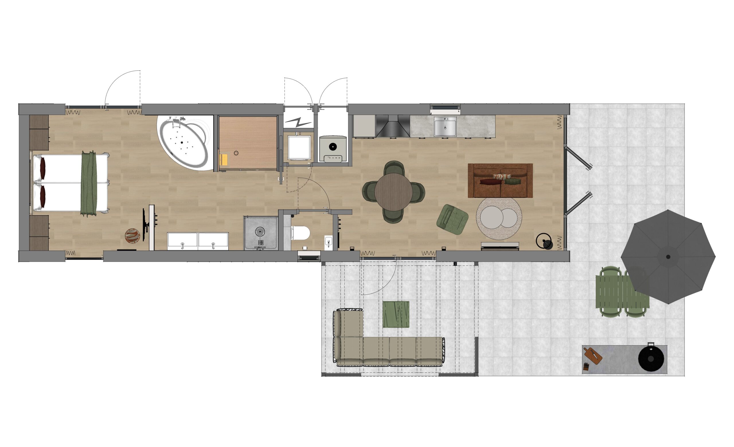 Waander luxe buitenkeuken plattegrond